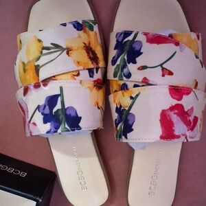 BCBGeneration Floral Slip on Sandals